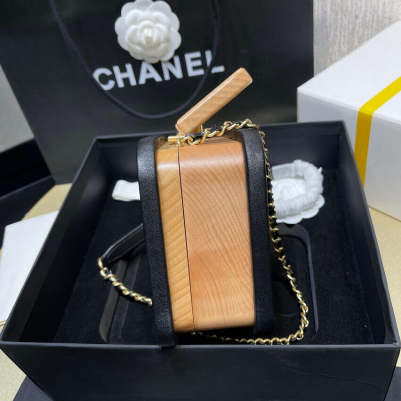 Wholesale Luxury Chanel Vanity Case Beech Wood As2926 Beige Black - Image 9