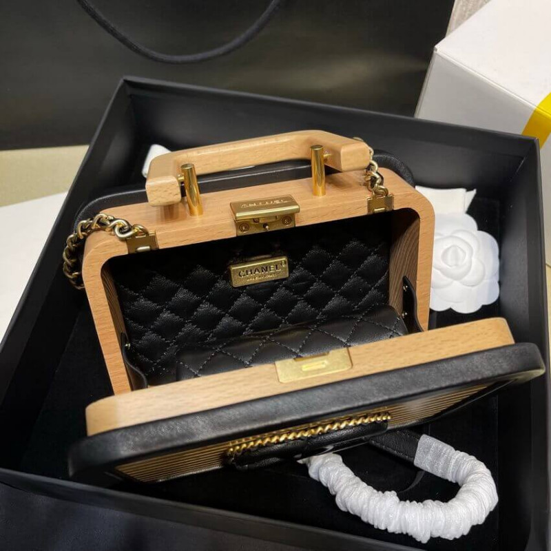 Wholesale Luxury Chanel Vanity Case Beech Wood As2926 Beige Black - Image 10