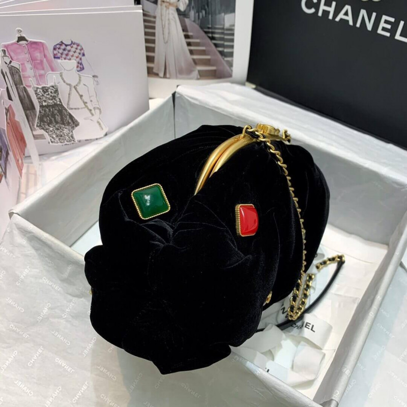 Wholesale Luxury Chanel Velvet Clutch With Enamel As2137 - Image 3