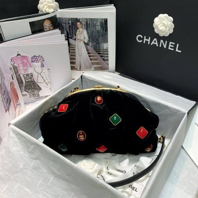 Wholesale Luxury Chanel Velvet Clutch With Enamel As2137