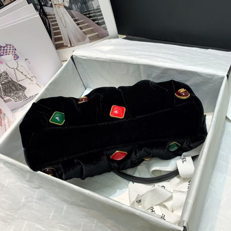 Wholesale Luxury Chanel Velvet Clutch With Enamel As2137 - Image 7