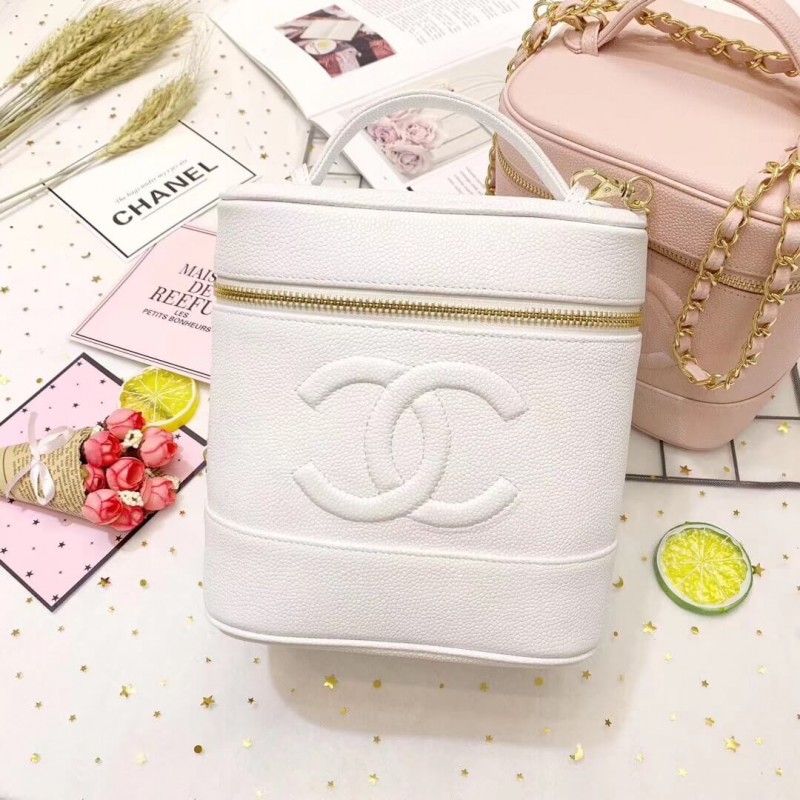 Wholesale Luxury Chanel Vintage Caviar Vanity Cosmetic Bag A12