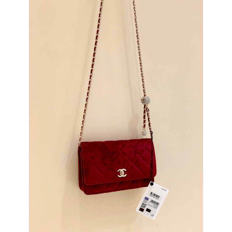 Wholesale Luxury Chanel Woc With Cc Details On Strap Ap1450 In Velvet - Image 2
