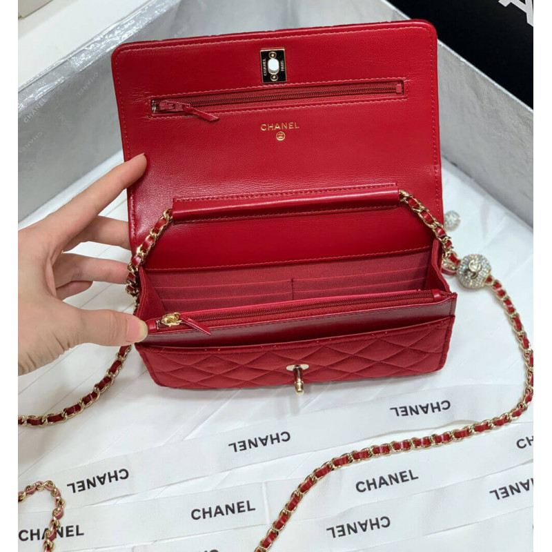 Wholesale Luxury Chanel Woc With Cc Details On Strap Ap1450 In Velvet - Image 11