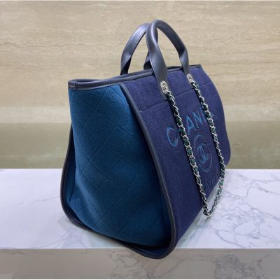 Alternative view of Wholesale Luxury Chanel Wool Felt Deauville Shopping Bag A60598 Blue
