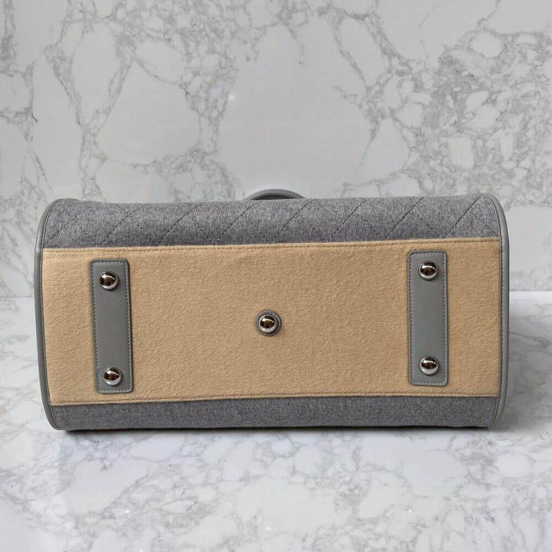 Wholesale Luxury Chanel Wool Felt Deauville Shopping Bag A60598 Grey - Image 5