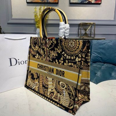 Alternative view of Wholesale Luxury Christian Dior Animals Monkey Embroidered Book Tote M1286 Brown