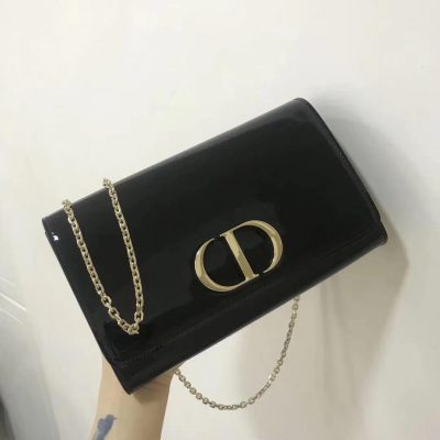 Alternative view of Wholesale Luxury Christian Dior Black 30 Montaigne Patent Calfskin Wallet On Chain S2059