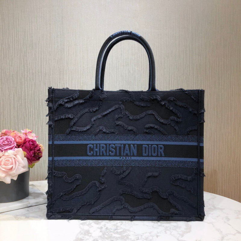 Wholesale Luxury Christian Dior Book Tote Blue Camouflage Embroidery M1286 - Image 2