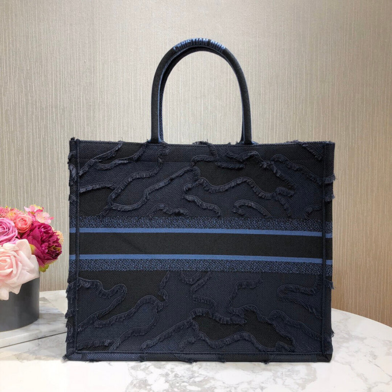 Wholesale Luxury Christian Dior Book Tote Blue Camouflage Embroidery M1286 - Image 3