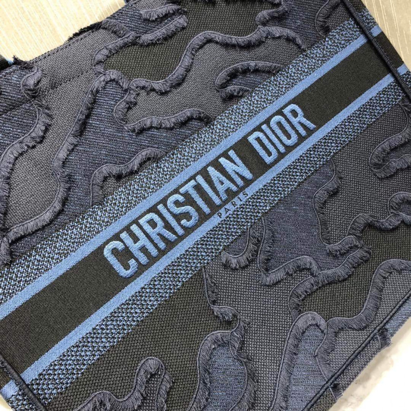 Wholesale Luxury Christian Dior Book Tote Blue Camouflage Embroidery M1286 - Image 4