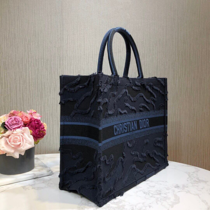 Wholesale Luxury Christian Dior Book Tote Blue Camouflage Embroidery M1286 - Image 5