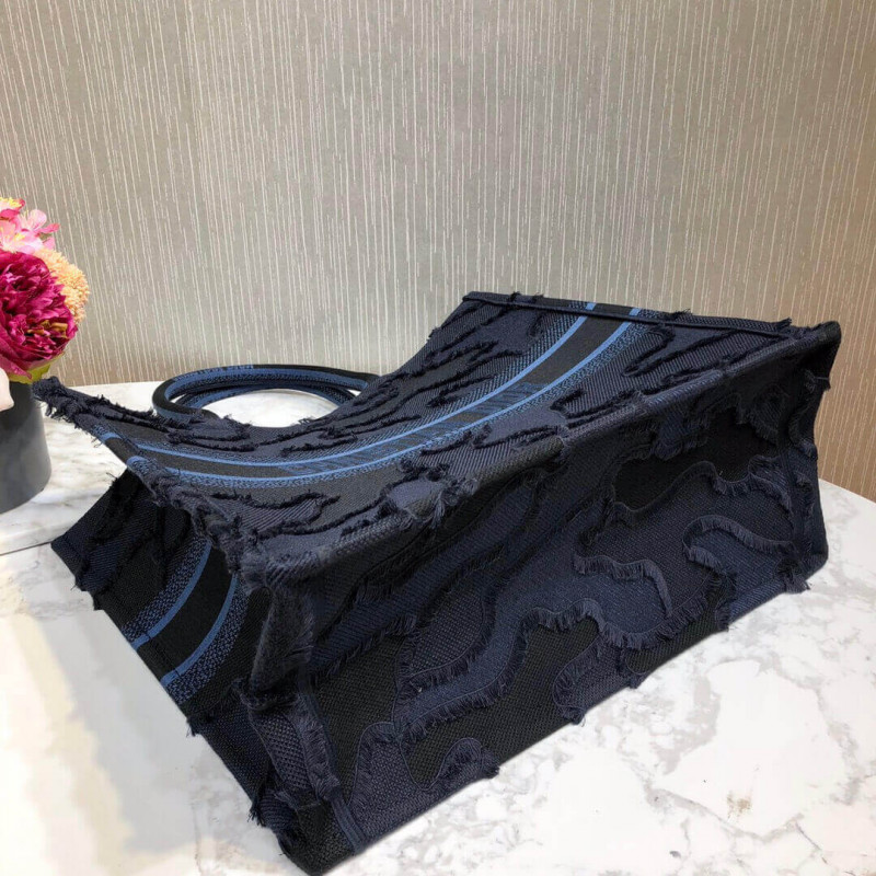 Wholesale Luxury Christian Dior Book Tote Blue Camouflage Embroidery M1286 - Image 8