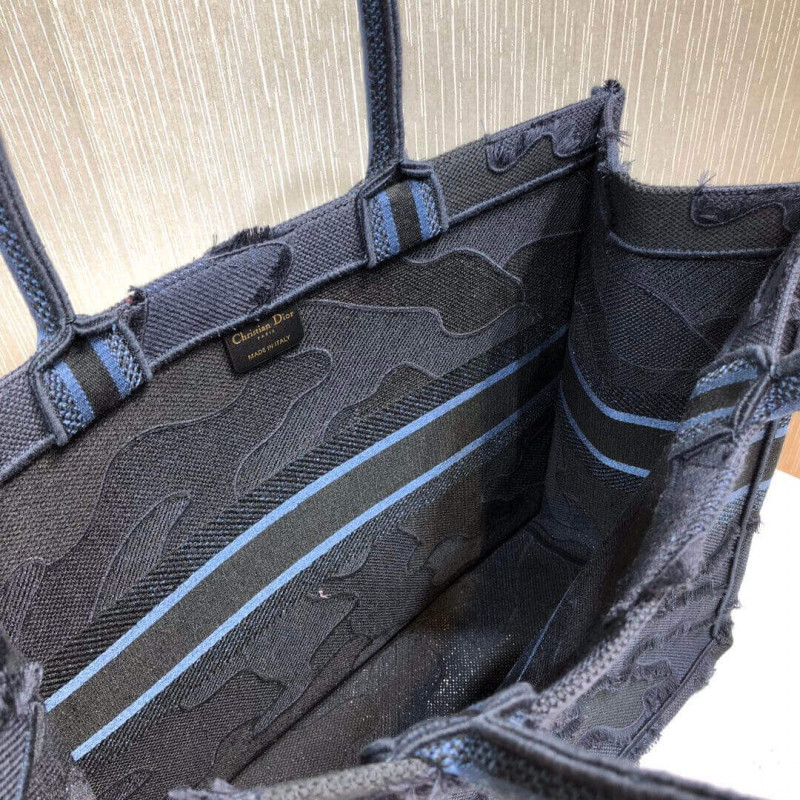 Wholesale Luxury Christian Dior Book Tote Blue Camouflage Embroidery M1286 - Image 9