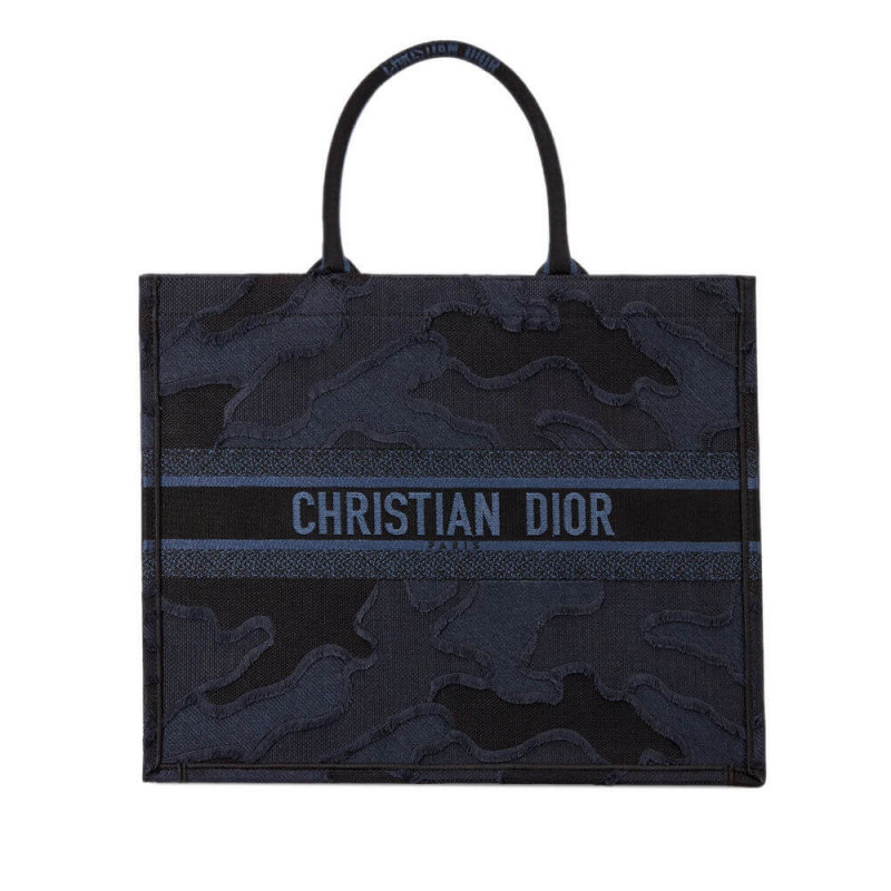 Wholesale Luxury Christian Dior Book Tote Blue Camouflage Embroidery M1286