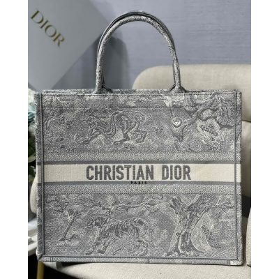 Wholesale Luxury Christian Dior Book Tote Grey Toile De Jouy Bag M1286