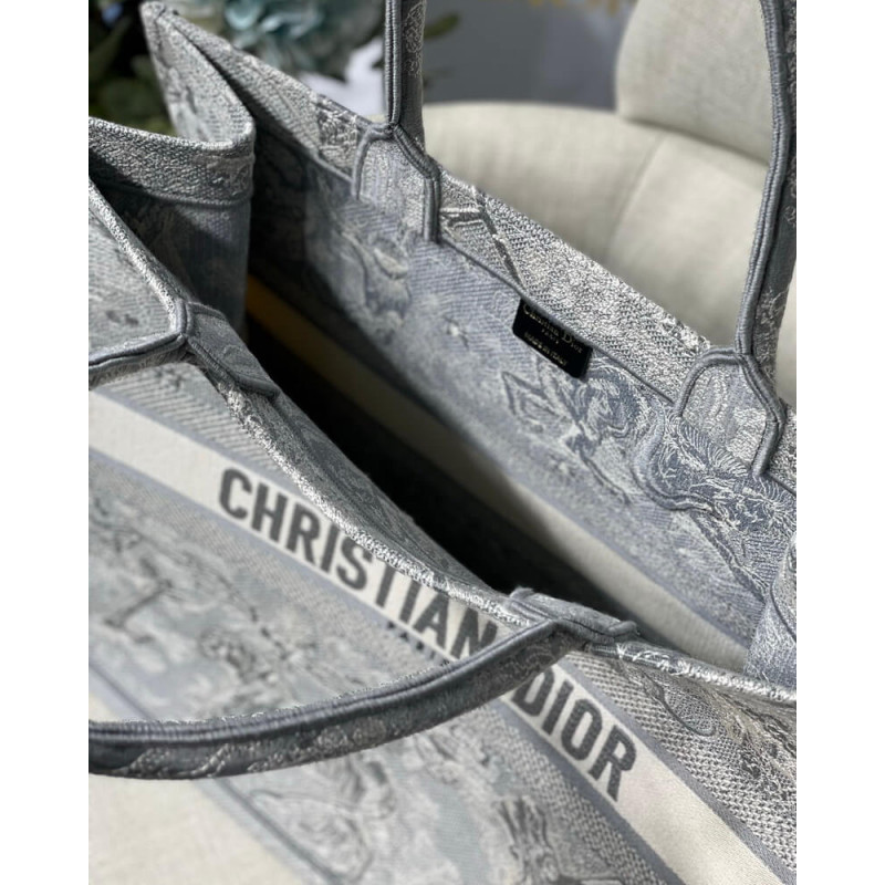 Wholesale Luxury Christian Dior Book Tote Grey Toile De Jouy Bag M1286 - Image 9