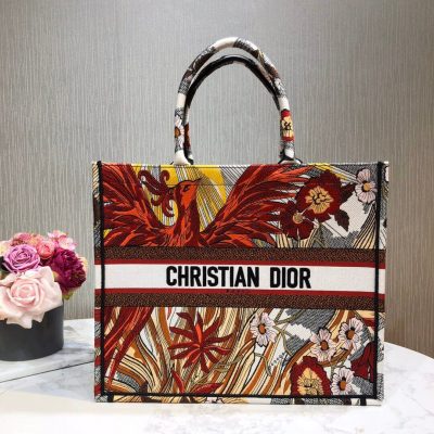 Wholesale Luxury Christian Dior Book Tote Multicolor Phoenix Embroidery M1286