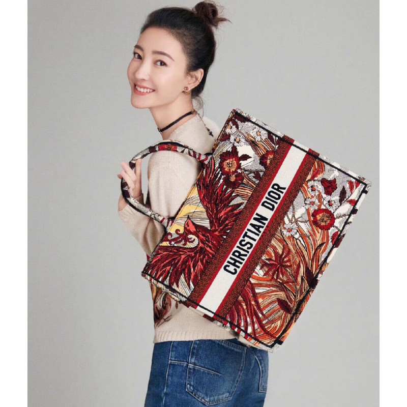 Wholesale Luxury Christian Dior Book Tote Multicolor Phoenix Embroidery M1286 - Image 10