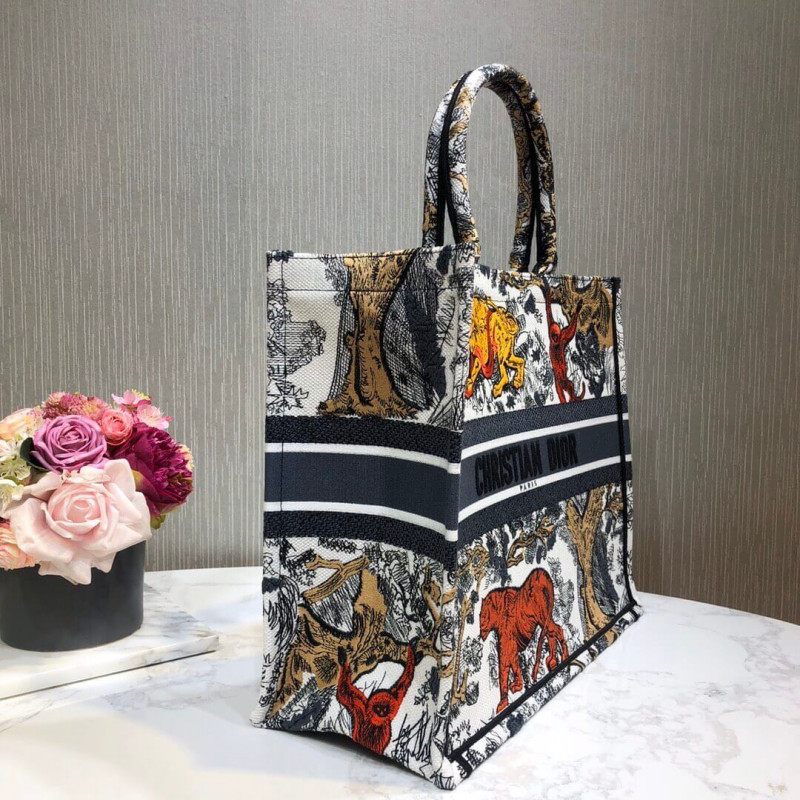 Wholesale Luxury Christian Dior Book Tote Multicolor Toile De Jouy Bag M1286 - Image 4