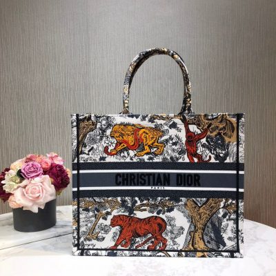 Wholesale Luxury Christian Dior Book Tote Multicolor Toile De Jouy Bag M1286