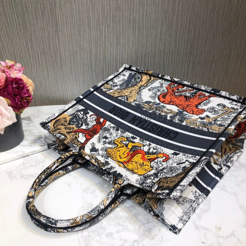 Wholesale Luxury Christian Dior Book Tote Multicolor Toile De Jouy Bag M1286 - Image 6