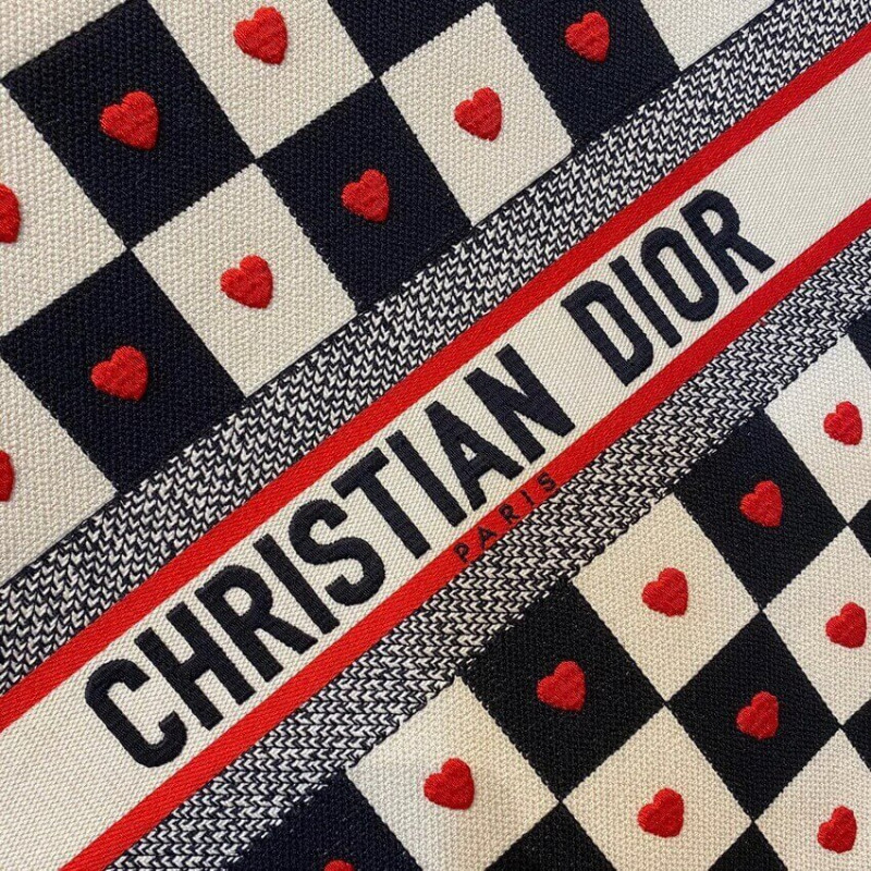 Wholesale Luxury Christian Dior Dioramour Book Tote D-Chess Heart Embroidery M1286 - Image 3