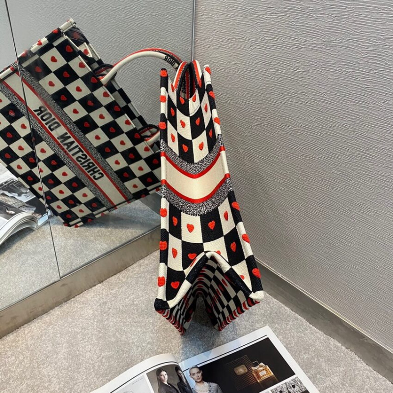 Wholesale Luxury Christian Dior Dioramour Book Tote D-Chess Heart Embroidery M1286 - Image 5