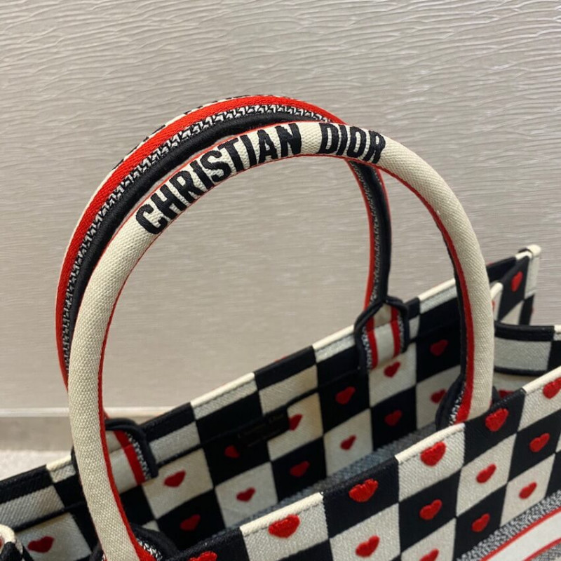 Wholesale Luxury Christian Dior Dioramour Book Tote D-Chess Heart Embroidery M1286 - Image 8