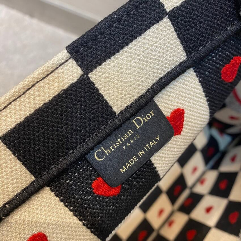 Wholesale Luxury Christian Dior Dioramour Book Tote D-Chess Heart Embroidery M1286 - Image 10