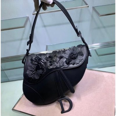 Alternative view of Wholesale Luxury Christian Dior Embroidered Flowers Saddle Bag M0446