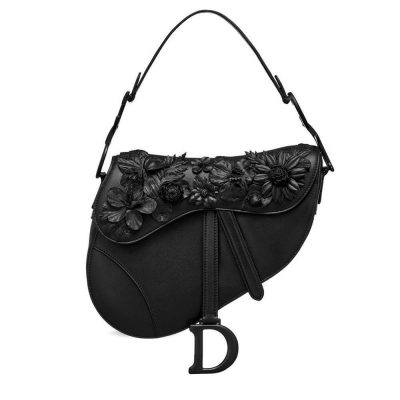 Wholesale Luxury Christian Dior Embroidered Flowers Saddle Bag M0446