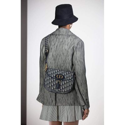 Alternative view of Wholesale Luxury Christian Dior Large Dior Bobby Bag In Blue Dior Oblique Jacquard M9320
