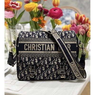 Alternative view of Wholesale Luxury Christian Dior Medium Diorcamp Bag Blue Oblique Embroidery M1240