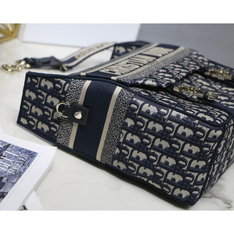 Wholesale Luxury Christian Dior Medium Diorcamp Bag Blue Oblique Embroidery M1240 - Image 12