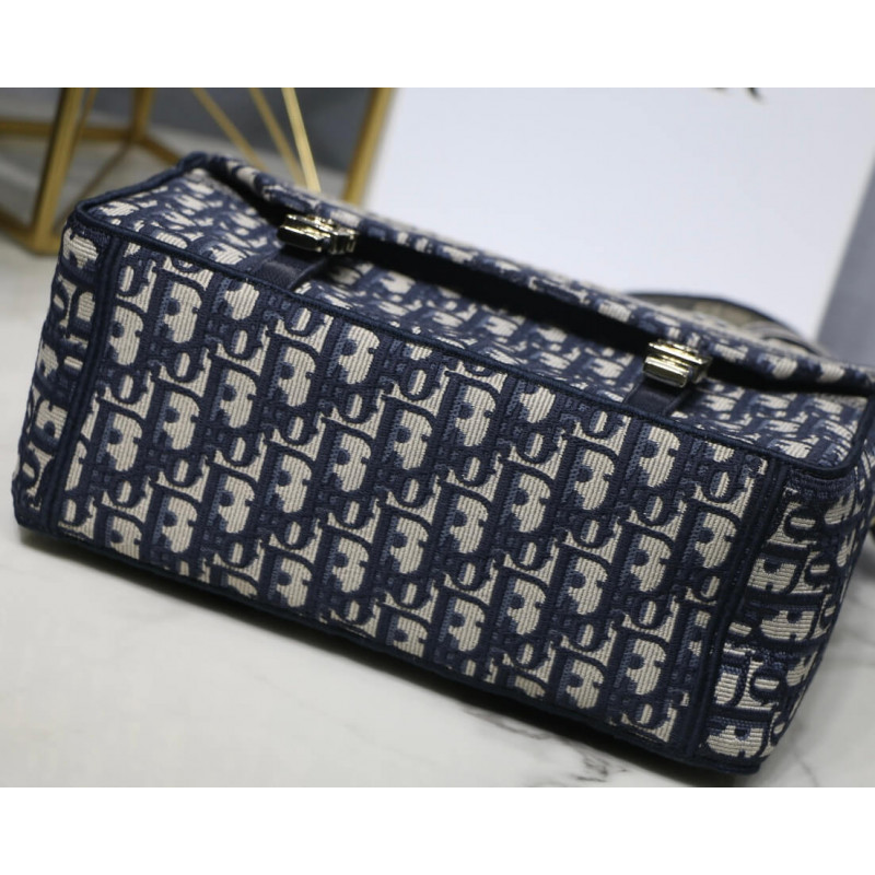 Wholesale Luxury Christian Dior Medium Diorcamp Bag Blue Oblique Embroidery M1240 - Image 13