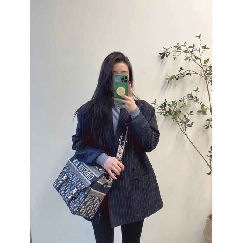 Wholesale Luxury Christian Dior Medium Diorcamp Bag Blue Oblique Embroidery M1240 - Image 5