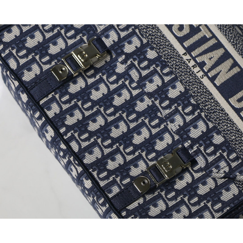 Wholesale Luxury Christian Dior Medium Diorcamp Bag Blue Oblique Embroidery M1240 - Image 10