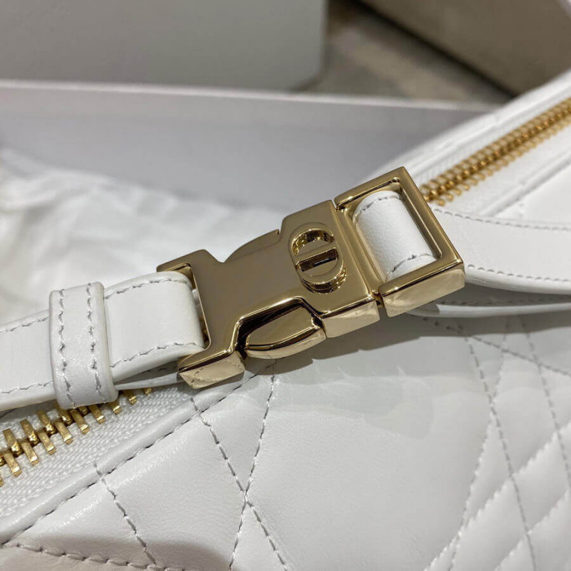 Wholesale Luxury Christian Dior Medium Vibe Hobo Bag M7201 White Cannage Lambskin - Image 11