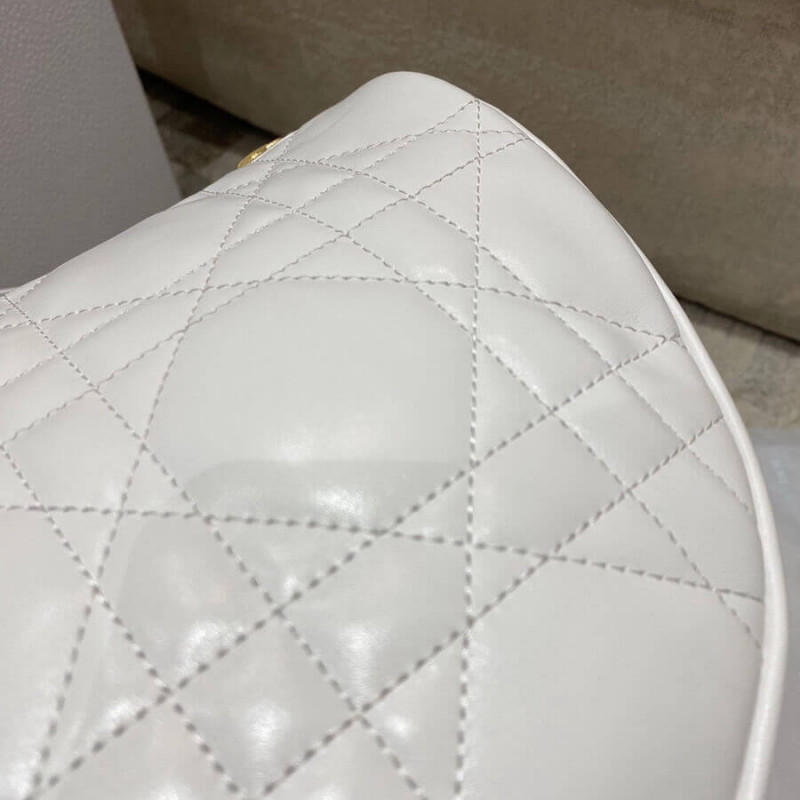Wholesale Luxury Christian Dior Medium Vibe Hobo Bag M7201 White Cannage Lambskin - Image 12