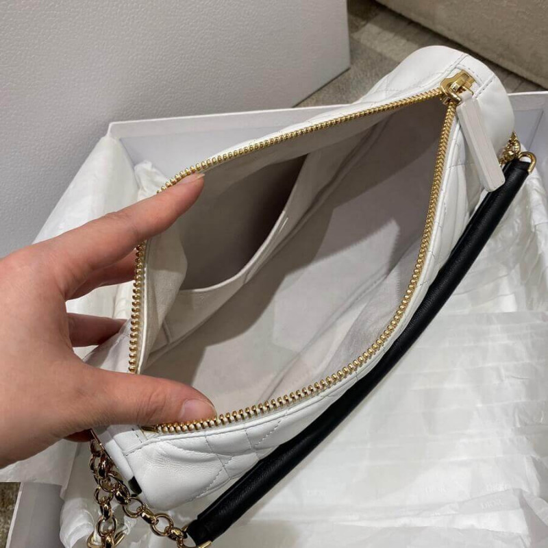 Wholesale Luxury Christian Dior Medium Vibe Hobo Bag M7201 White Cannage Lambskin - Image 13