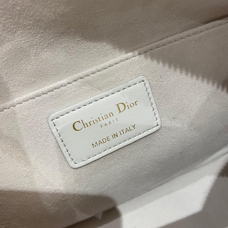 Wholesale Luxury Christian Dior Medium Vibe Hobo Bag M7201 White Cannage Lambskin - Image 14