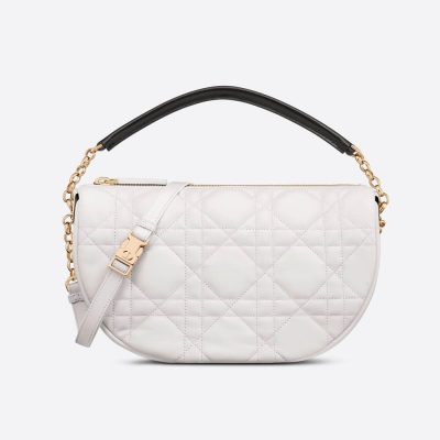 Wholesale Luxury Christian Dior Medium Vibe Hobo Bag M7201 White Cannage Lambskin