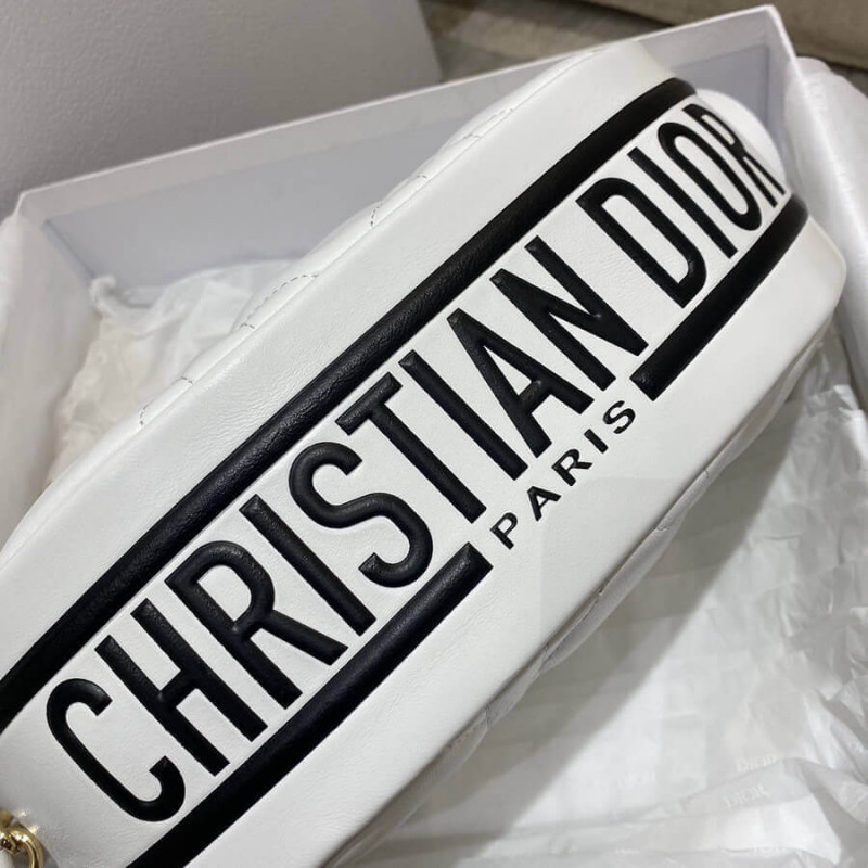 Wholesale Luxury Christian Dior Medium Vibe Hobo Bag M7201 White Cannage Lambskin - Image 8