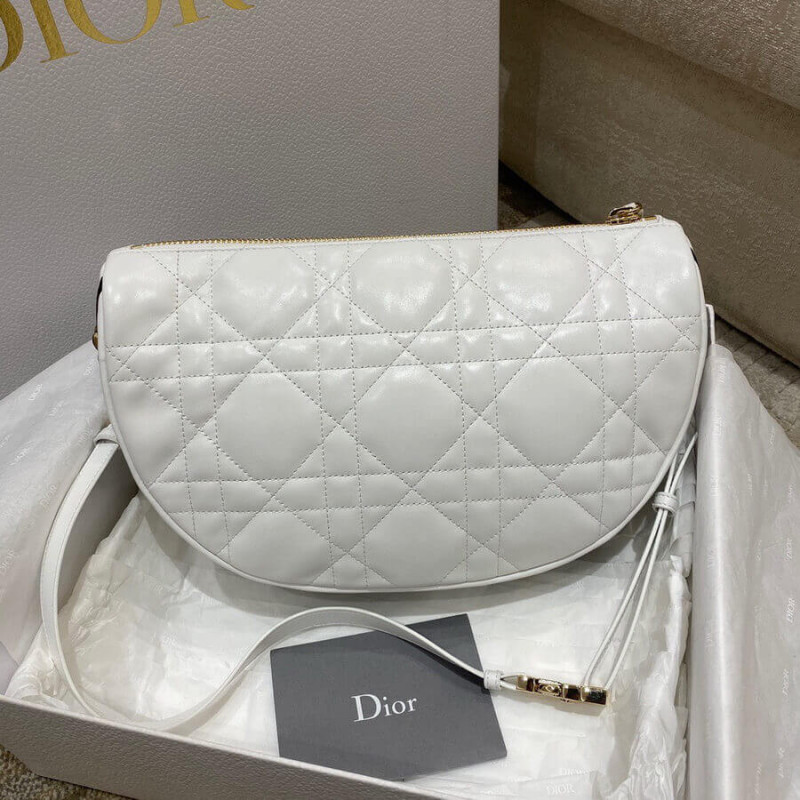 Wholesale Luxury Christian Dior Medium Vibe Hobo Bag M7201 White Cannage Lambskin - Image 9