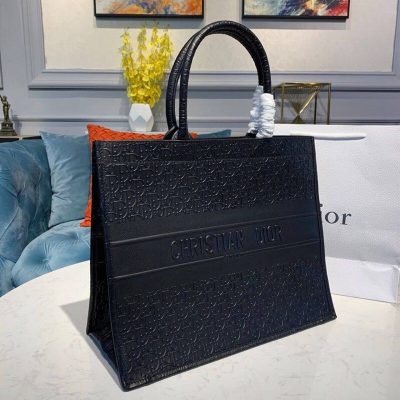 Alternative view of Wholesale Luxury Christian Dior Oblique Embossed Calfskin Leather Book Tote M1296