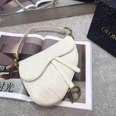 Alternative view of Wholesale Luxury Christian Dior Saddle Bag Ecru Ultramatte Calfskin M0446
