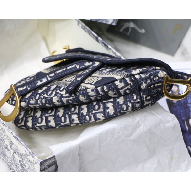 Wholesale Luxury Christian Dior Saddle Denim Canvas Bag M0446 - Image 8