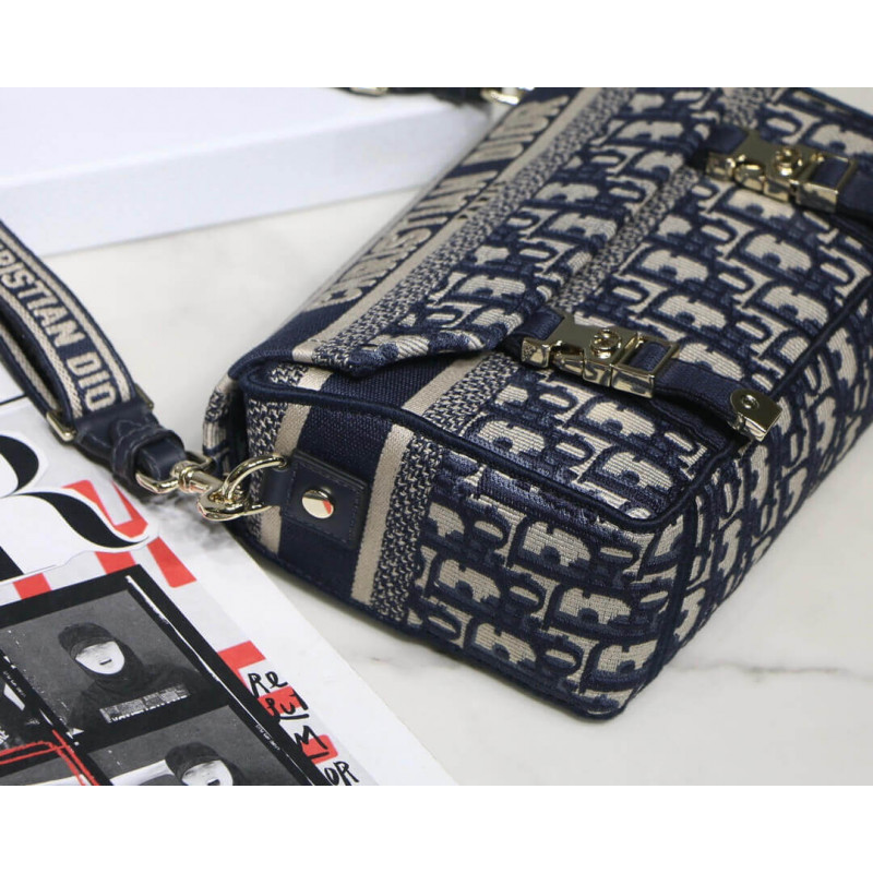 Wholesale Luxury Christian Dior Small Diorcamp Bag In Oblique Embroidery M1241 - Image 11
