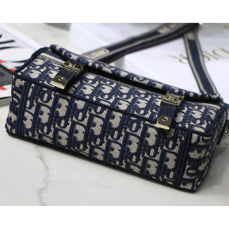 Wholesale Luxury Christian Dior Small Diorcamp Bag In Oblique Embroidery M1241 - Image 12